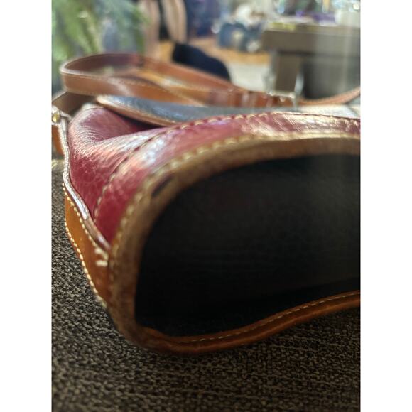 La Tour Eiffel Paris Purse VTG Handbag Multi Color Genuine Leather Shoulder Bag - Picture 8 of 13